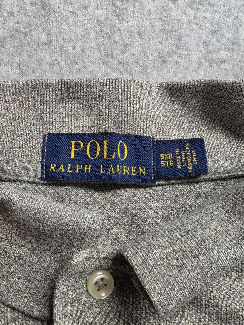 Polo Ralph Lauren Gray Pique Cotton Polo Shirt Men's Size 5XB